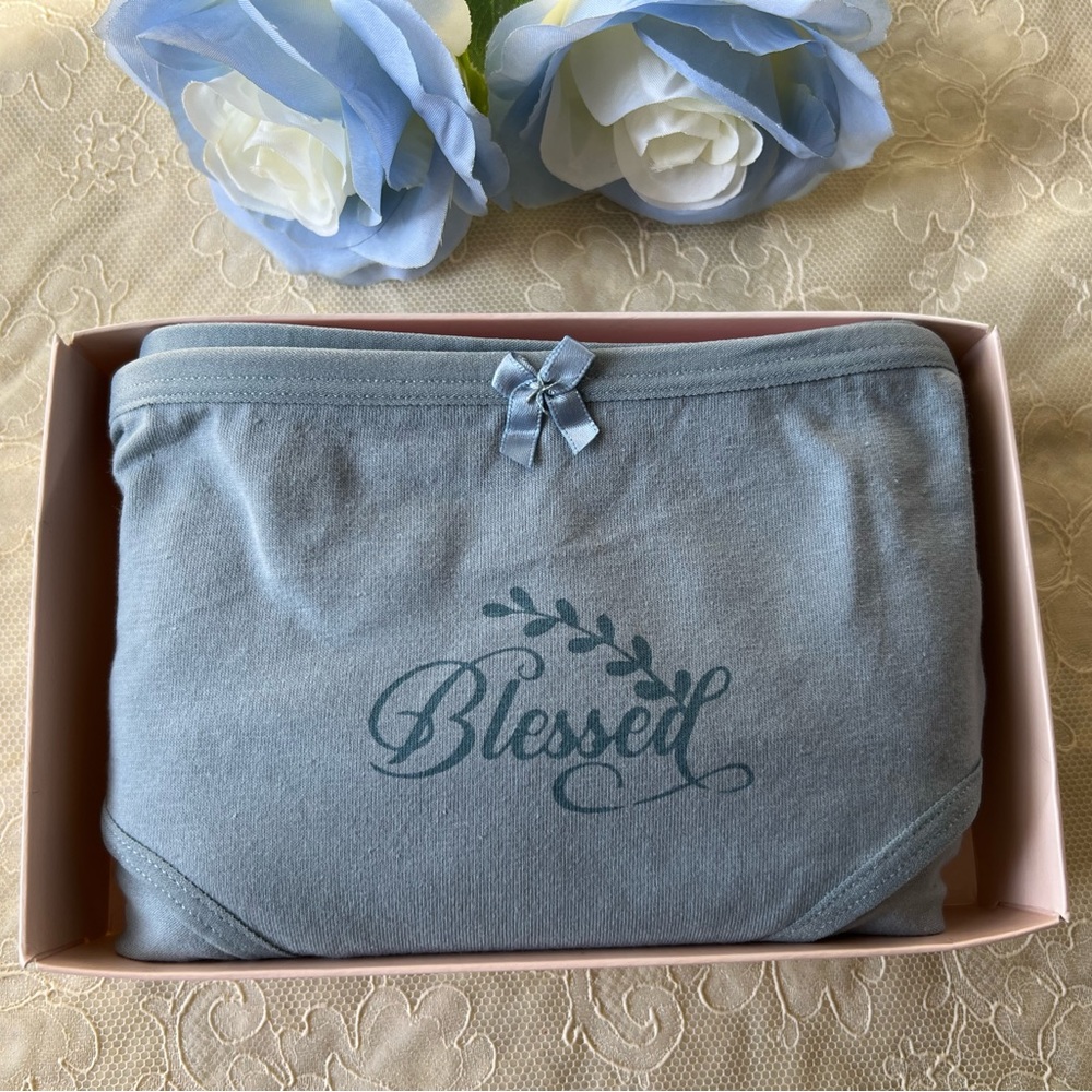 New Set of 5 Cotton Panties, Blessed